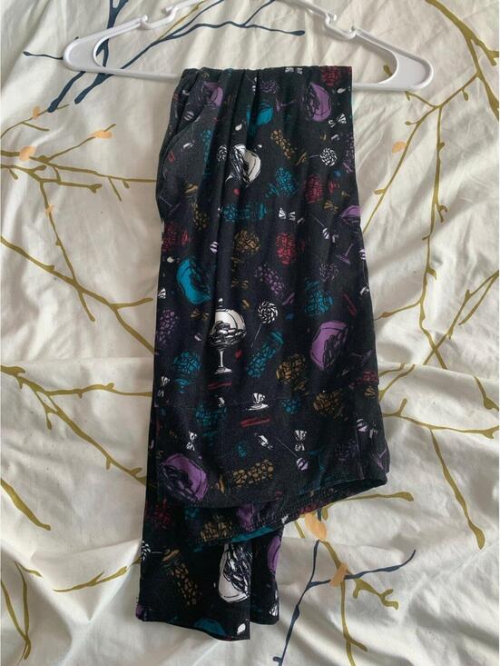 LuLaRoe Pants - Lularoe Leggings Bakery Themed One Size (OS) Black with multicolor print